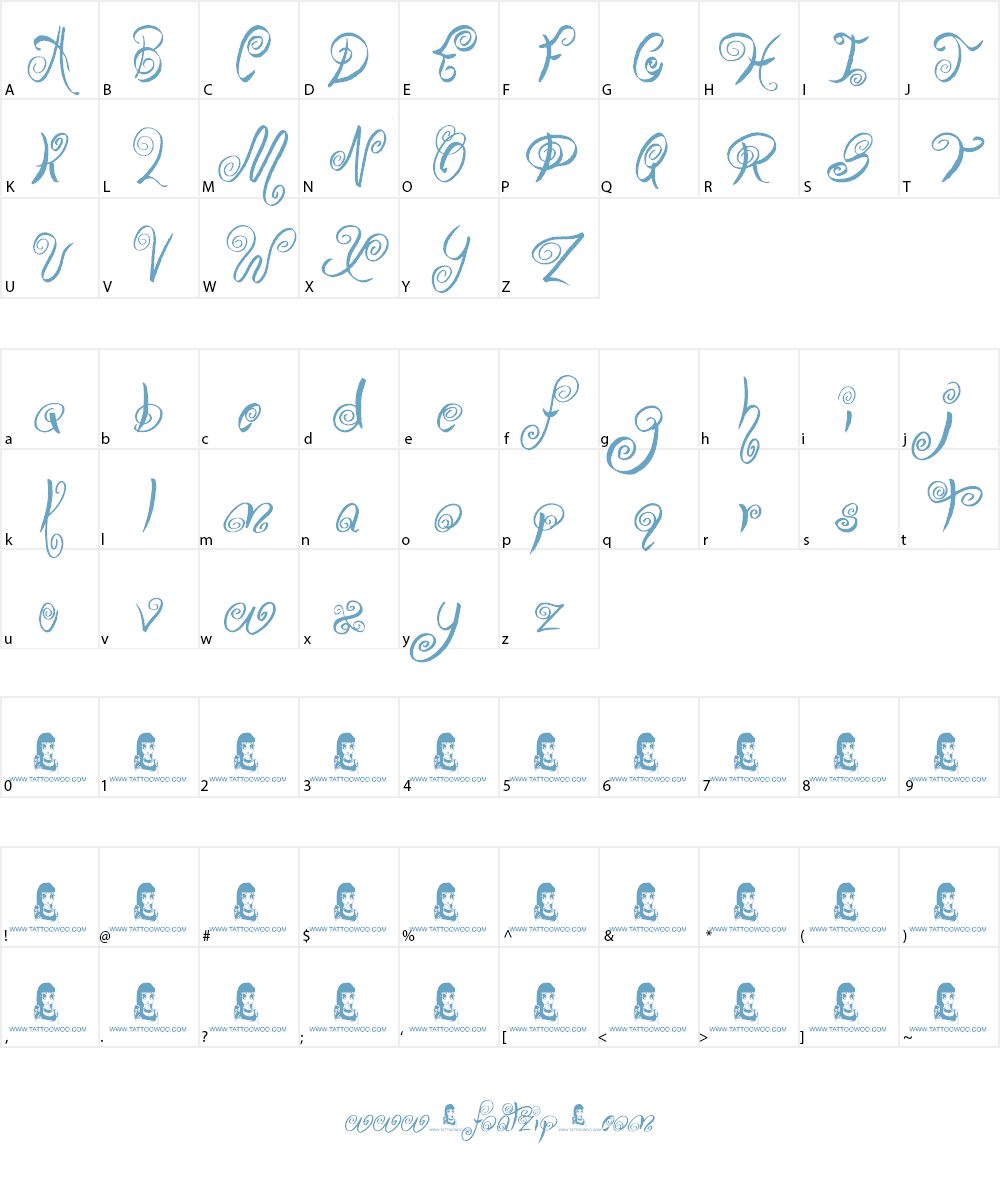 Swirly Shirley Font Character